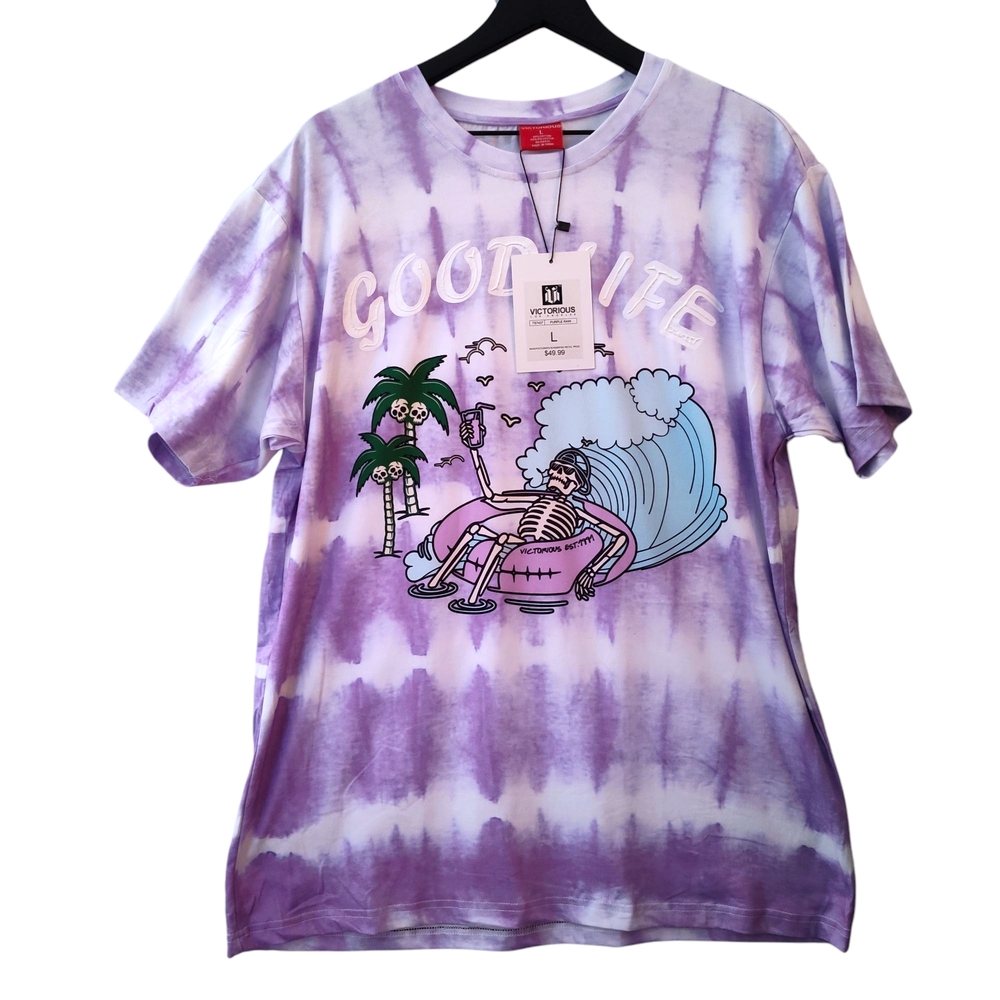 🆕️ Victorious Purple Tie-Dye Graphic Tee Mens Size Large - Picture 3 of 7